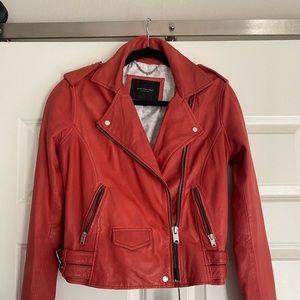 MARC NEW YORK Andrew Marc Red Leather Jacket